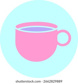 icônica tatuagem estilo imagem de xícara de café em cor neon brilhante