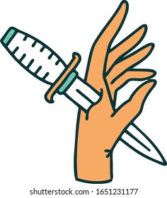 iconic tattoo style image of a dagger in the hand