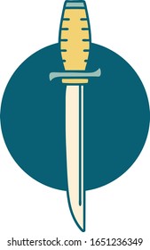 iconic tattoo style image of a dagger