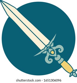 iconic tattoo style image of a dagger