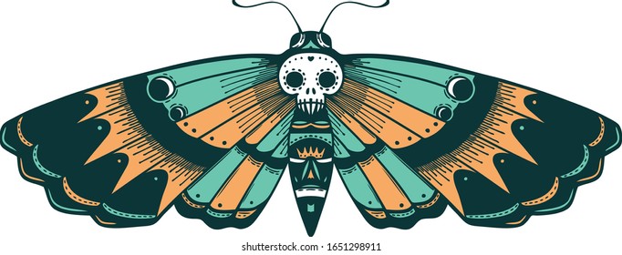 iconic tattoo style image of a deaths head moth