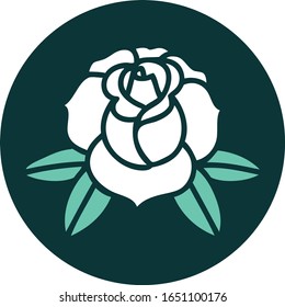 iconic tattoo style image of a flower