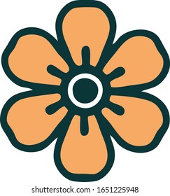imagen de una flor al estilo de un tatuaje icónico