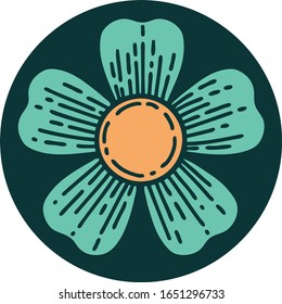 imagen de una flor al estilo de un tatuaje icónico