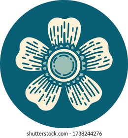 iconic tattoo style image of a flower