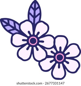 Imagen icónica del estilo del tatuaje de una flor en color de neón brillante