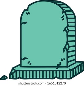 iconic tattoo style image of a grave stone