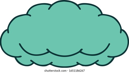 iconic tattoo style image of a grey cloud