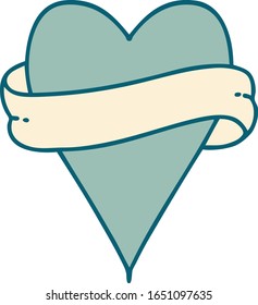 iconic tattoo style image of a heart and banner