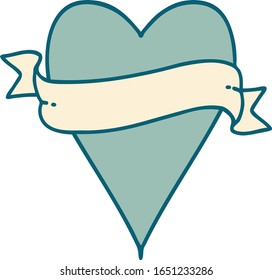 iconic tattoo style image of a heart and banner