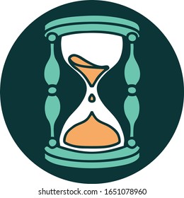 iconic tattoo style image of an hour glass