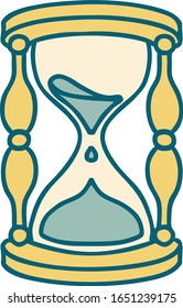 imagen icónica al estilo tatuaje de una hora de vidrio