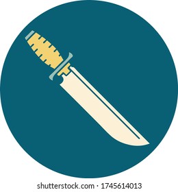 imagen de un cuchillo con estilo tatuaje icónico