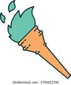 iconic tattoo style image of a lit torch