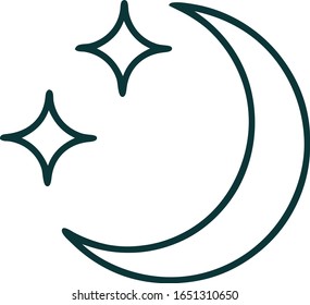 iconic tattoo style image of a moon and stars