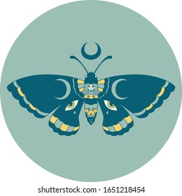 iconic tattoo style image of a moth