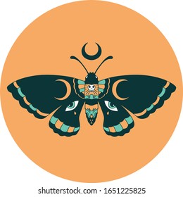 iconic tattoo style image of a moth