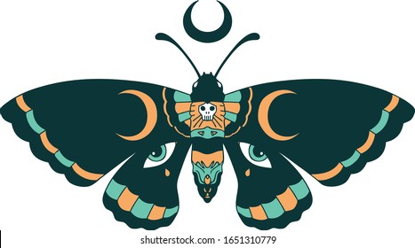 iconic tattoo style image of a moth