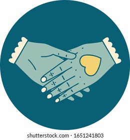 iconic tattoo style image of a pair of hands