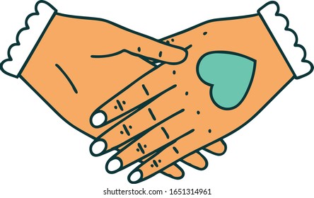 iconic tattoo style image of a pair of hands