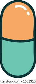 iconic tattoo style image of a pill