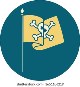 iconic tattoo style image of a pirate flag