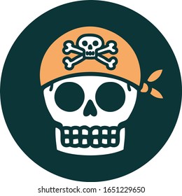 iconic tattoo style image of a pirate skull
