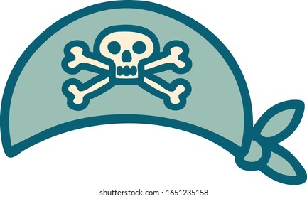 iconic tattoo style image of pirate head scarf