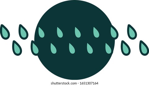 iconic tattoo style image of rain drops