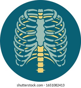iconic tattoo style image of a rib cage
