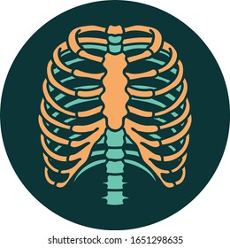 iconic tattoo style image of a rib cage