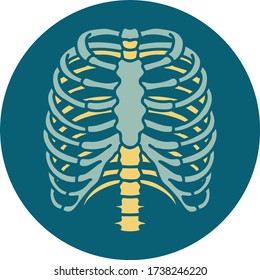 iconic tattoo style image of a rib cage