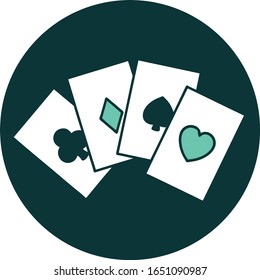 iconic tattoo style image of a run of cards