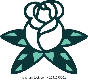 iconic tattoo style image of a single rose