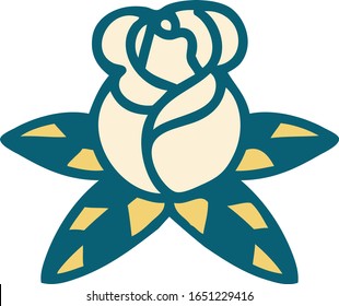 imagen icónica de una sola rosa al estilo tatuaje