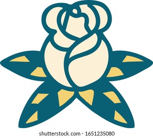imagen icónica de una sola rosa al estilo tatuaje