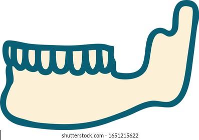 iconic tattoo style image of a skeleton jaw