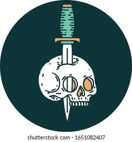 iconic tattoo style image of a skull