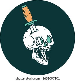 iconic tattoo style image of a skull