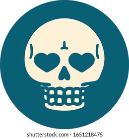 iconic tattoo style image of a skull