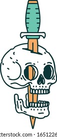 iconic tattoo style image of a skull