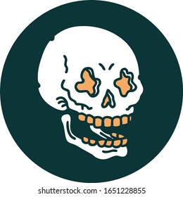 iconic tattoo style image of a skull