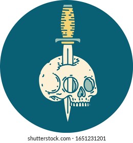 iconic tattoo style image of a skull
