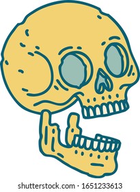 imagen de un cráneo al estilo tatuaje icónico