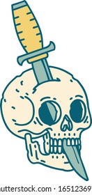 iconic tattoo style image of a skull