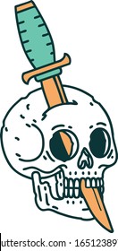 iconic tattoo style image of a skull