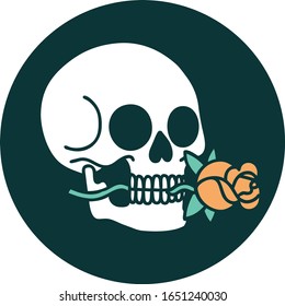 iconic tattoo style image of a skull
