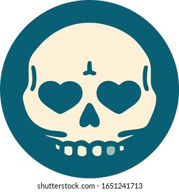 iconic tattoo style image of a skull