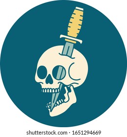 iconic tattoo style image of a skull