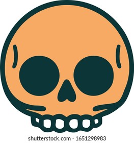 iconic tattoo style image of a skull